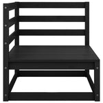 ZNTS 10 Piece Garden Lounge Set Black Solid Pinewood 3075863