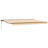 Retractable Awning Yellow and White 500 x 300 cm 3331210