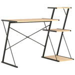 ZNTS Desk with Shelf Black and Oak 116x50x93 cm 20289