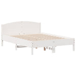 ZNTS Bookcase Bed without Mattress White 120x200cm Solid Wood Pine 3323069