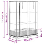 ZNTS Raised Bed with Greenhouse Cover Rattan Look 80x40x123 cm 4015838