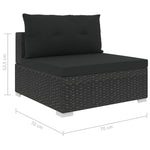 6 Piece Garden Lounge Set with Cushions Poly Rattan Black 46745