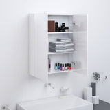 Bathroom Mirror Cabinet 60x15x75 cm MDF Shining White 331525