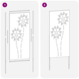 Garden Privacy Screen White 50 x 140 cm Cold-rolled steel 876281