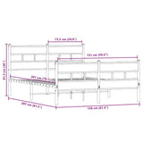 Metal Bed Frame without Mattress Sonoma Oak 150x200 cm King Size 3308470