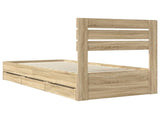 Bed Frame with Drawer Sonoma Oak 90 x 200 cm Engineer Wood 3411530