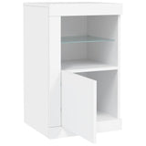 Side Cabinet with LED Lights White Engineered Wood 836630