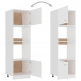 Microwave Cabinet Lyon White 60x57x207 cm Engineered Wood 3334017