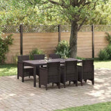 Garden Dining Set 7 pcs Brown Polypropylene 3378718