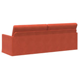 3 Seater Sofa Red Orange 220 x 81 x 82 cm Corduroy Fabric 42041171