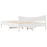 Bed Frame without Mattress White 150x200 cm King Size Solid Wood Pine 3216367