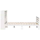 Bookcase Bed without Mattress White 140x190 cm Solid Wood Pine 3321892