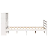 ZNTS Bookcase Bed without Mattress White 140x190 cm Solid Wood Pine 3321892