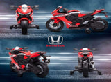 6V Honda Licensed Kids Motorcycle w/ Music, Training Wheels - Red T3398P348323