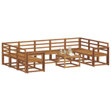 Outdoor Sofa Set 10 pcs Natural Solid Acacia Wood 3367022