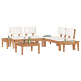 Garden Sofa Set 3 pcs Brown and Cream 3356868