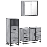 3 Piece Bathroom Furniture Set Grey Sonoma Engineered Wood 3301023