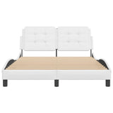 Bed Frame without Mattress "Zadar" White 140x190 cm Faux Leather 3208178