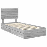 Storage Bed Grey Sonoma 100 x 200 cm Engineered Wood 3412719