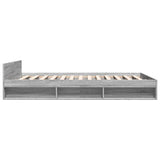 Bed Frame with Drawers without Mattress Grey Sonoma 120x190 cm Small Double 3280781