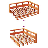 Bookcase Bed without Mattress Wax Brown 150x200cm Solid Wood Pine 3324498