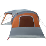 ZNTS Family Tent with Porch Dome 9-Person Grey and Orange Waterproof 4009586