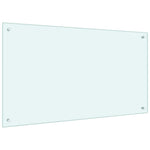 Kitchen Backsplash White 100 x 60 cm Tempered Glass 249462