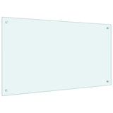 Kitchen Backsplash White 100 x 60 cm Tempered Glass 249462