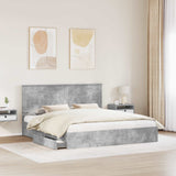 Storage Bed Concrete Grey 200 x 200 cm Engineered Wood 3409520
