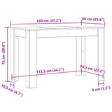 Dining Table Old Wood 120x60x76 cm Engineered Wood 855840