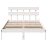 Bed Frame with Headboard White 120 x 200 cm Solid Pine wood 872165