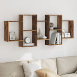 Wall Shelf Old Wood 159x18x65 cm Engineered Wood 853216