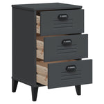 ZNTS Bedside Cabinet VIKEN Anthracite Grey Engineered Wood 374913