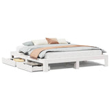 Bed Frame without Mattress White 180x200 cm Super King Solid Wood Pine 3308991