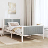 Bed frame White and light grey 100 x 200 cm Solid pine wood 878493