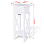 ZNTS Side Table with Drawer White 241147