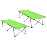 Folding Camping Bed Folding 2 pcs Dark green 62 x 194 x 42 cm 42003126