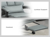 Faux Leather Reclining Office Chair, with Footrest - Grey T3398P344450