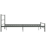 Bed Frame with Headboard without Mattress Grey 160x200 cm Metal 286495