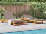 Sun Lounger 3 pcs Solid Acacia Wood Brown 3325209