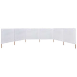 6-panel Wind Screen Fabric 800x80 cm White 44543