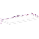 Table Top 90x40x3.8 cm Live Edge Solid Wood Rough Mango 370395
