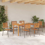 Garden Dining Set 7 pcs Grey Solid Acacia Wood 3365521