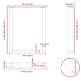 Dining Table Legs U-Shaped 2 pcs Anthracite 60x cm Steel 4013182