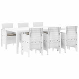 Garden Dining Set 7 pcs White Polypropylene 3378724