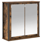 Bathroom Furniture Set with Shelf 5 pcs Smoked Oak and Black 3328386