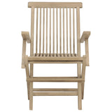 Folding Garden Chair Set of 2 Grey Solid teak wood Adjustable 362764