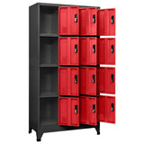 Locker Cabinet Anthracite and Red 90x45x180 cm Steel 339817