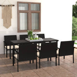 Outdoor Dining Set Black and Cream 3100411