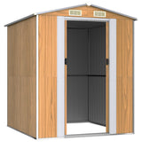 Garden Shed Light Brown 192x191x223 cm Galvanised Steel 3147471